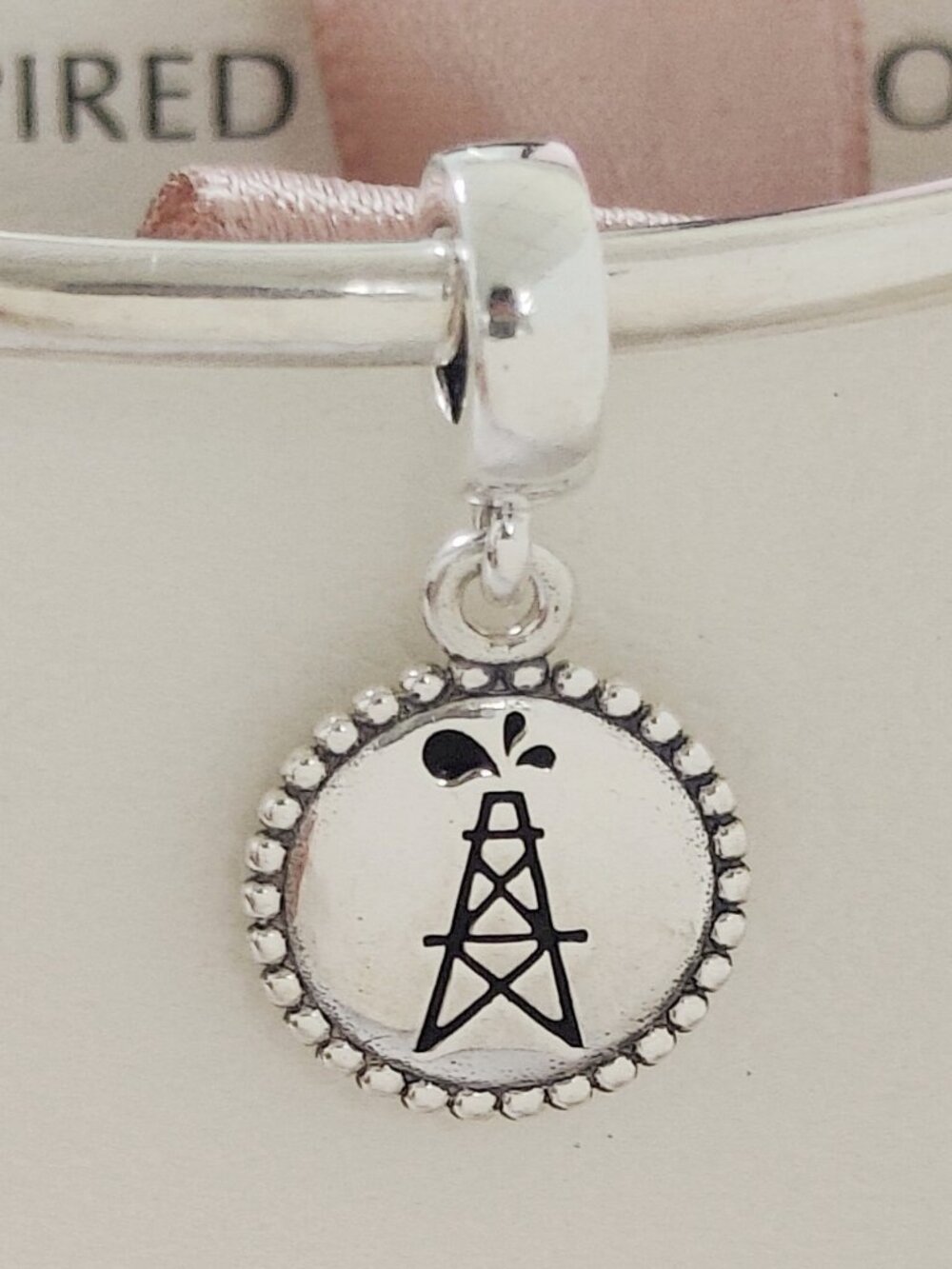 Pandora Texas Oil Rig Exclusive Dangle Charm Pendant S925 Silver with box